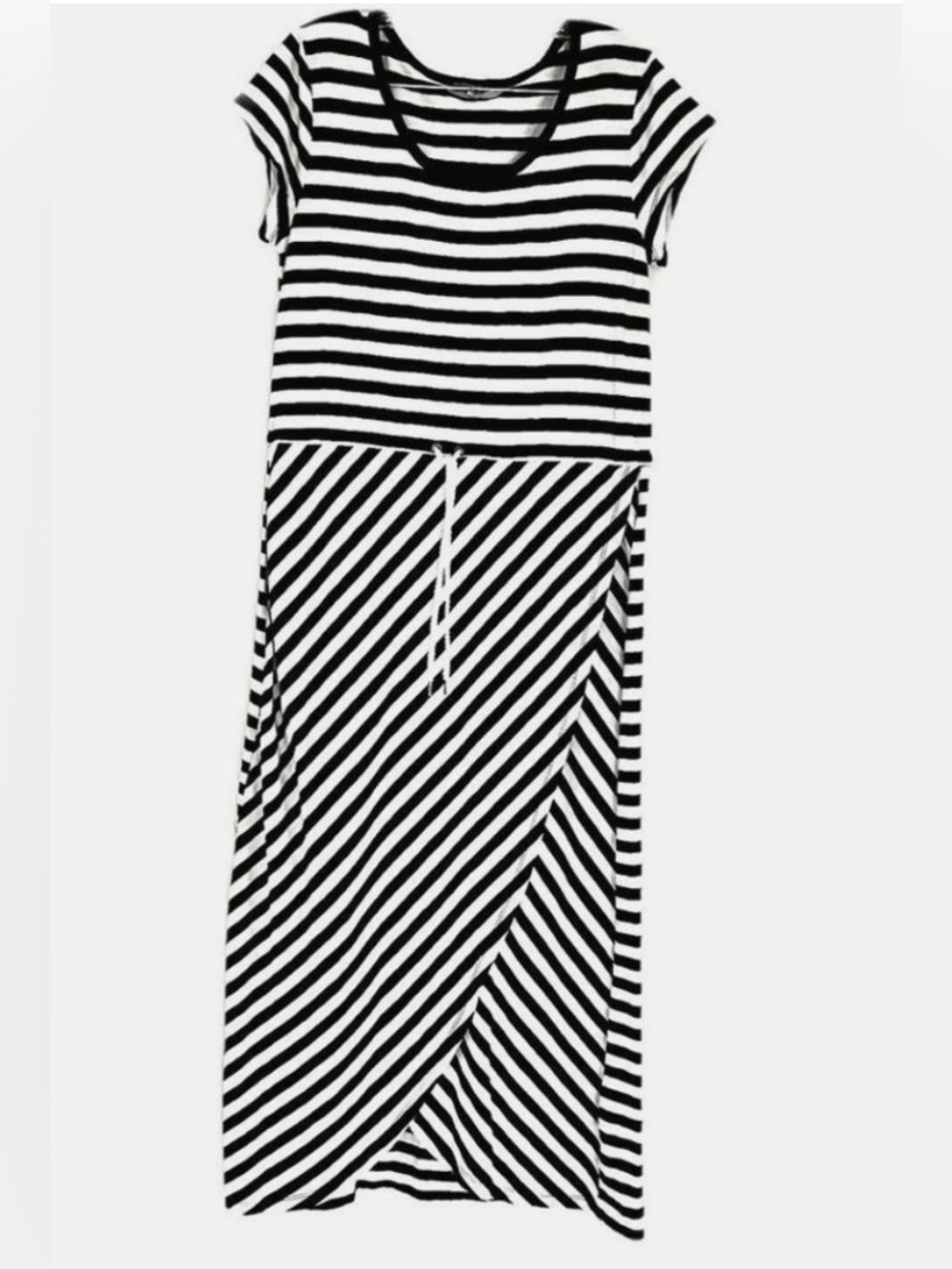 ❤️ Talbots Black and White Striped Maxi Dress - Size L